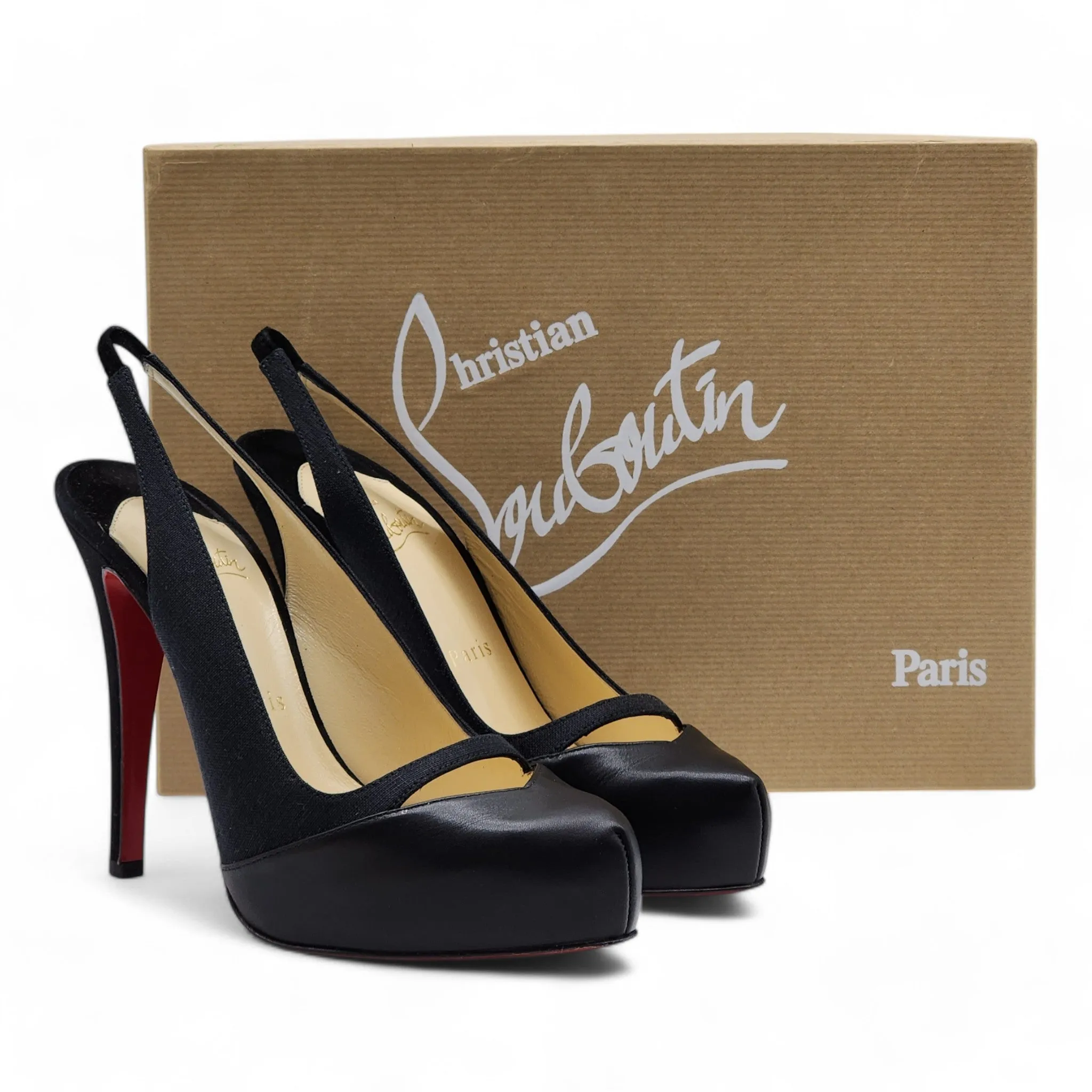 Christian Louboutin Sandy Pumps 120 - Fabric and Leather - Black 37.5