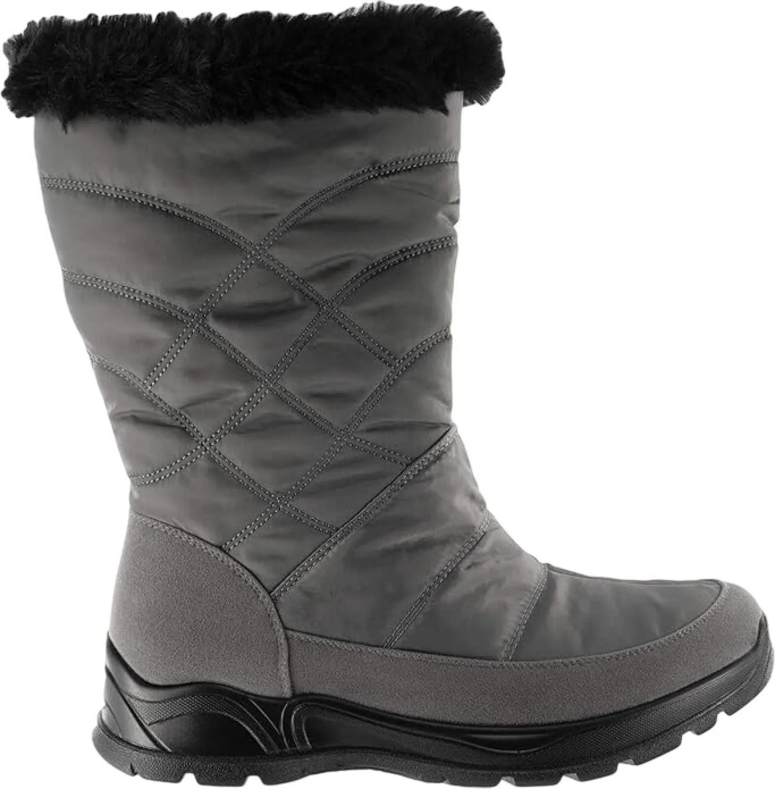 Easy Street Women's Cuddle Fuzzy Waterproof Boots CUDDLEGREY Gray 8.5M
