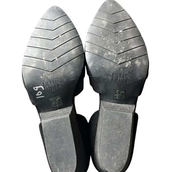 Eileen Fisher D‘0rsay Black Suede Hilly Pumps Comfort Size 10